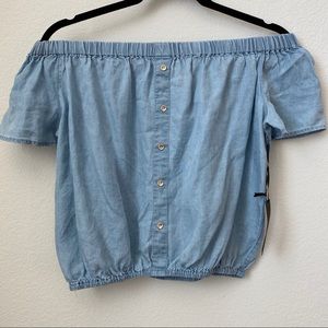Off-Shoulder Denim CropTop